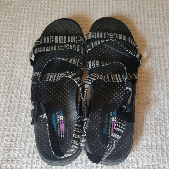 Skechers Black and White Sandals - Picture 3 of 8